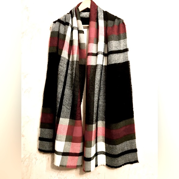 Express Black, Red, White and Gray Oversized Scarf - Picture 3 of 8